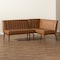 Baxton Studio Daymond Mid-Century Tan Faux Leather and Walnut Brown Finished Wood 2-PC Dining Nook Banquette Set 186-11352-Zoro - alternate 6